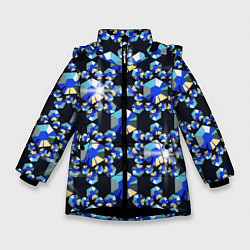 Куртка зимняя для девочки Бриллианты, цвет: 3D-черный