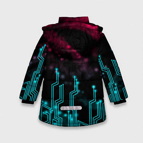 Зимняя куртка для девочки CYBERPUNK / 3D-Черный – фото 2