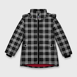 Куртка зимняя для девочки Шотландка, цвет: 3D-красный