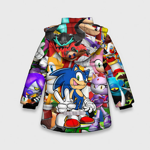 Зимняя куртка для девочки Sonic ПЕРСОНАЖИ / 3D-Черный – фото 2