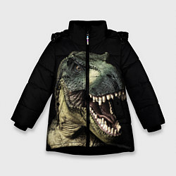 Куртка зимняя для девочки Динозавр T-Rex, цвет: 3D-черный