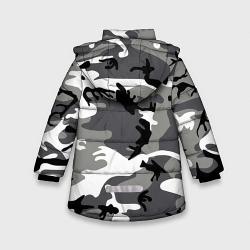 Зимняя куртка для девочки Автомобильные войска камуфляж / 3D-Черный – фото 2