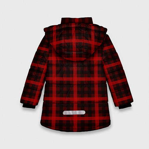 Зимняя куртка для девочки Шотландка / 3D-Черный – фото 2