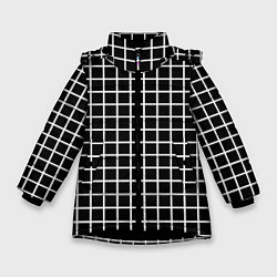 Куртка зимняя для девочки Клечатая, цвет: 3D-черный