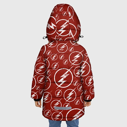 Зимняя куртка для девочки The Flash Logo Pattern / 3D-Светло-серый – фото 4