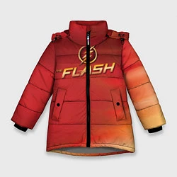 Куртка зимняя для девочки The Flash Logo Pattern, цвет: 3D-светло-серый