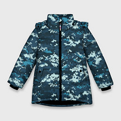Зимняя куртка для девочки Пиксельный камуфляж полиции