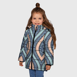 Куртка зимняя для девочки Восточный орнамент, цвет: 3D-черный — фото 2