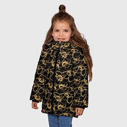 Куртка зимняя для девочки Versace, цвет: 3D-черный — фото 2