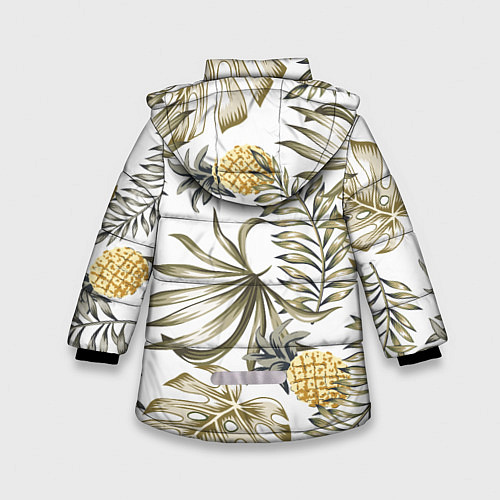 Зимняя куртка для девочки Тропики хаки / 3D-Черный – фото 2