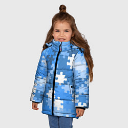 Куртка зимняя для девочки Пазл, цвет: 3D-черный — фото 2