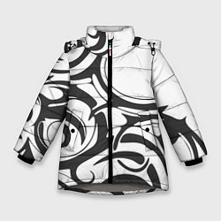 Куртка зимняя для девочки Узоры, цвет: 3D-светло-серый