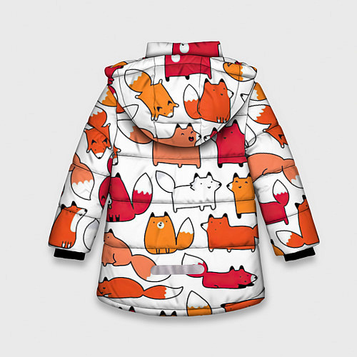 Зимняя куртка для девочки Милые лисы / 3D-Черный – фото 2