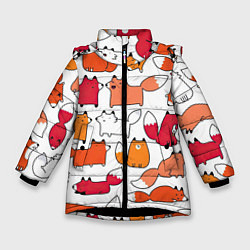 Зимняя куртка для девочки Милые лисы