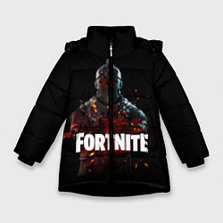 Куртка зимняя для девочки Fortnite Black Knight, цвет: 3D-черный