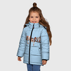 Куртка зимняя для девочки Совы на ветке, цвет: 3D-светло-серый — фото 2