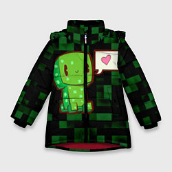 Куртка зимняя для девочки Minecraft Creeper, цвет: 3D-красный