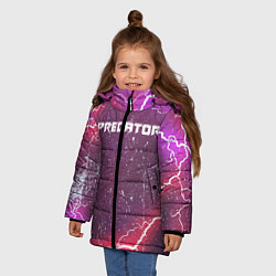 Куртка зимняя для девочки Предатор, цвет: 3D-черный — фото 2