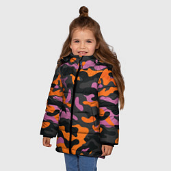 Куртка зимняя для девочки КАМУФЛЯЖ COLOR, цвет: 3D-черный — фото 2