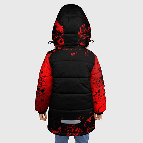 Зимняя куртка для девочки Черный Клевер Черный Бык 8 / 3D-Красный – фото 4