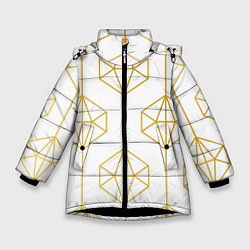 Зимняя куртка для девочки Геометрический орнамент золото