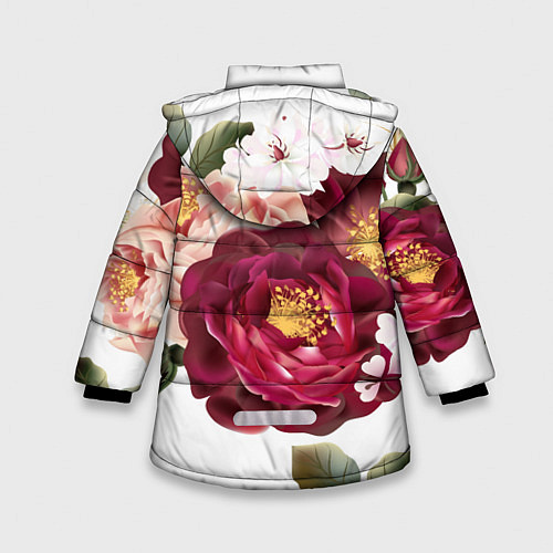 Зимняя куртка для девочки Розы / 3D-Черный – фото 2