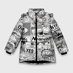 Куртка зимняя для девочки COMICS ART, цвет: 3D-черный