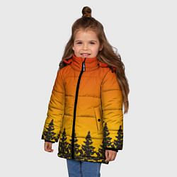 Куртка зимняя для девочки Ёлки, цвет: 3D-черный — фото 2