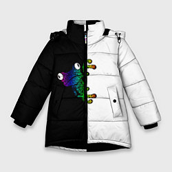 Куртка зимняя для девочки Лягуха, цвет: 3D-черный