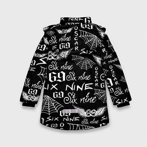 Зимняя куртка для девочки 6IX9INE ТАТУИРОВКИ / 3D-Черный – фото 2