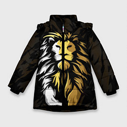 Куртка зимняя для девочки Зверь, цвет: 3D-черный