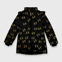 Куртка зимняя для девочки 6ix9ine Gold, цвет: 3D-черный
