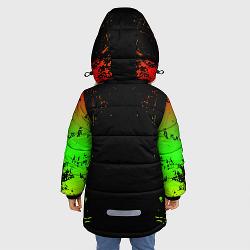 Зимняя куртка для девочки МОТОЦИКЛЫ / 3D-Красный – фото 4