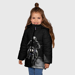 Куртка зимняя для девочки МОТОЦИКЛЫ, цвет: 3D-черный — фото 2