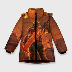 Куртка зимняя для девочки Палач Рока, цвет: 3D-черный