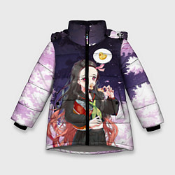 Куртка зимняя для девочки Незуко, цвет: 3D-светло-серый
