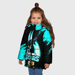 Куртка зимняя для девочки Brawl stars mecha crow, цвет: 3D-светло-серый — фото 2