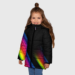 Куртка зимняя для девочки НЕОНОВАЯ ТЕКСТУРА, цвет: 3D-светло-серый — фото 2
