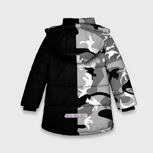 Зимняя куртка для девочки Россия камуфляж / 3D-Черный – фото 2