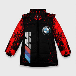 Куртка зимняя для девочки BMW, цвет: 3D-черный