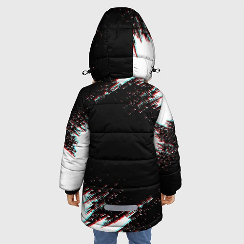 Зимняя куртка для девочки CYBERPUNK 2077 SAMURAI GLITCH / 3D-Красный – фото 4