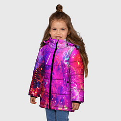 Куртка зимняя для девочки ABSTRACT, цвет: 3D-черный — фото 2