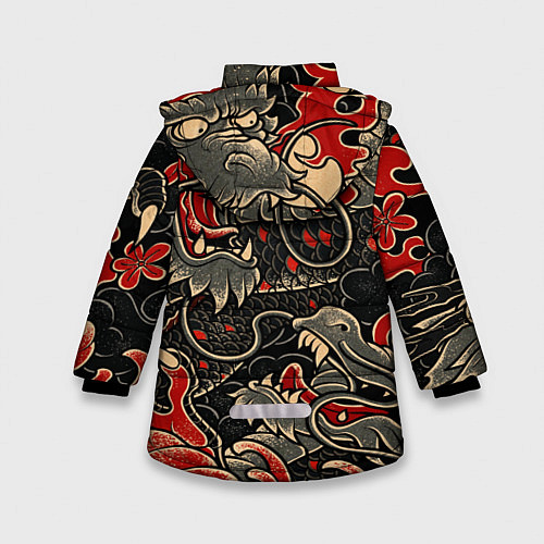 Зимняя куртка для девочки Dsquared tatoo DRAGON / 3D-Красный – фото 2