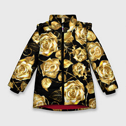 Куртка зимняя для девочки Golden Roses, цвет: 3D-красный