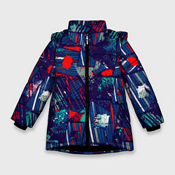 Куртка зимняя для девочки Спортивный стиль, цвет: 3D-черный