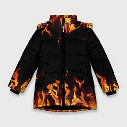 Куртка зимняя для девочки FIRE ОГОНЬ, цвет: 3D-черный