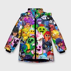 Куртка зимняя для девочки BRAWL STARS ВСЕ БРАВЛЕРЫ, цвет: 3D-черный