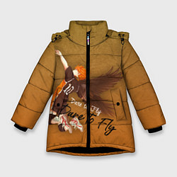 Куртка зимняя для девочки Dare to Fly Haikyu!!, цвет: 3D-черный