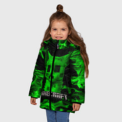 Куртка зимняя для девочки MINECRAFT CREEPER CAT, цвет: 3D-черный — фото 2