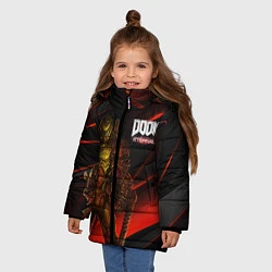 Куртка зимняя для девочки DOOM ETERNAL, цвет: 3D-светло-серый — фото 2